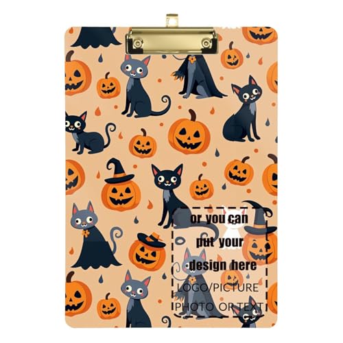 Niedliche Halloween-Klemmbretter mit orangefarbenen Katzen, schwarz, personalisierbar, für Krankenpfleger, Studenten, Handel, Quest, Größe 22,9 x 30,5 cm Niedliche Halloween-Klemmbretter mit orangefarbenen Katzen, schwarz, personalisierbar, für Krankenpfleger, Studenten, Handel, Quest, Größe 22,9 x 30,5 cm von tplaotee