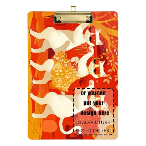 Niedliche weiße Katzen, Orange, personalisierbar, Menühalter, Klemmbrett, transparent, für Klassenzimmer, für Lehrer, High School, Größe 22,9 x 30,5 cm Niedliche weiße Katzen, Orange, personalisierbar, Menühalter, Klemmbrett, transparent, für Klassenzimmer, für Lehrer, High School, Größe 22,9 x 30,5 cm von tplaotee