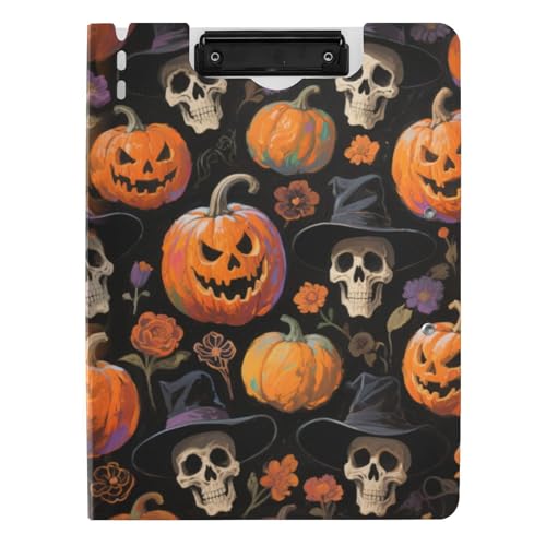 Ordner-Klemmbrett mit Aufbewahrung, Halloween, orangefarbener Kürbis, A4, Klemmbrett, Ordner, horizontale und vertikale Doppelklammern, Still-Clipboard mit festem Einband Ordner-Klemmbrett mit Aufbewahrung, Halloween, orangefarbener Kürbis, A4, Klemmbrett, Ordner, horizontale und vertikale Doppelklammern, Still-Clipboard mit festem Einband von tplaotee