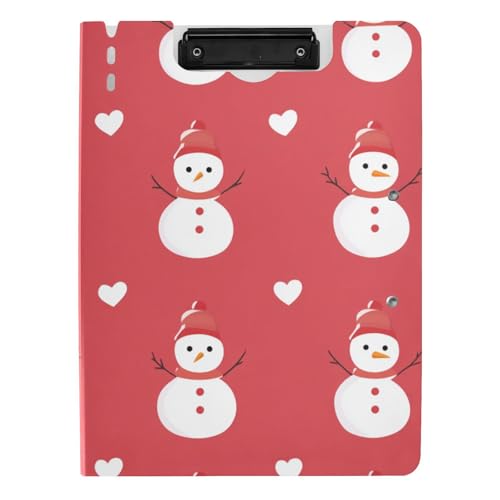 Ordner-Klemmbrett mit Aufbewahrung, Happy Valentine Cartoon Schneemann, Rot, A4 Klemmbrett, Padfolio, doppelte Metallclips, Stifthalter, Schulklemmbrett mit festem Einband Ordner-Klemmbrett mit Aufbewahrung, Happy Valentine Cartoon Schneemann, Rot, A4 Klemmbrett, Padfolio, doppelte Metallclips, Stifthalter, Schulklemmbrett mit festem Einband von tplaotee