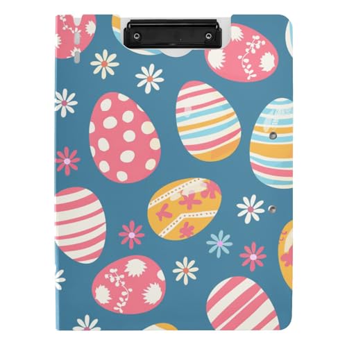Ordner-Klemmbrett mit Aufbewahrung, Osterei, Blumenmuster, A4-Klemmbrett mit Padfolio, doppelte Metall-Clips, Stifthalter, Still-Clipboard mit Abdeckung Ordner-Klemmbrett mit Aufbewahrung, Osterei, Blumenmuster, A4-Klemmbrett mit Padfolio, doppelte Metall-Clips, Stifthalter, Still-Clipboard mit Abdeckung von tplaotee