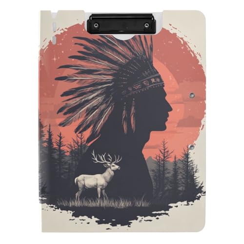 Ordner-Klemmbrett mit Aufbewahrung, Tribal Western Cowboy-Stil, Silhouette, A4, Klemmbrett, Ordner, doppelte Metallklammern, Stifthalter, Büro-Klemmbrett mit Abdeckung Ordner-Klemmbrett mit Aufbewahrung, Tribal Western Cowboy-Stil, Silhouette, A4, Klemmbrett, Ordner, doppelte Metallklammern, Stifthalter, Büro-Klemmbrett mit Abdeckung von tplaotee