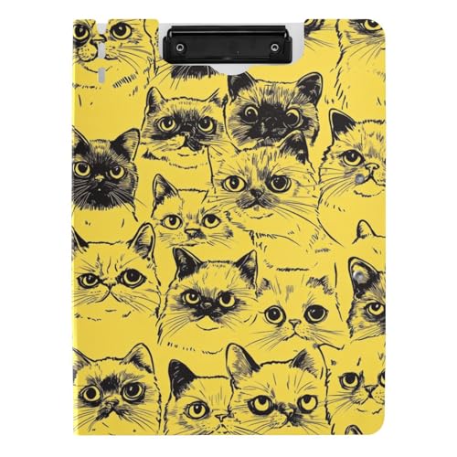 Ordner Klemmbrett mit Aufbewahrung Cartoon Exotische Kurzhaarkatzen Gelb A4 Klemmbrett Binder Doppelte Metallclips Stifthalter Schule Klemmbrett mit Abdeckung Ordner Klemmbrett mit Aufbewahrung Cartoon Exotische Kurzhaarkatzen Gelb A4 Klemmbrett Binder Doppelte Metallclips Stifthalter Schule Klemmbrett mit Abdeckung von tplaotee