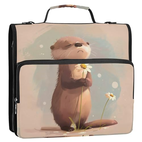 Otter Ringbuch mit 3 Ringen, Reißverschluss, mit Schultergurt, inklusive Reißverschlusstasche, Portfolio für die Mittelschule, Khaki Otter Ringbuch mit 3 Ringen, Reißverschluss, mit Schultergurt, inklusive Reißverschlusstasche, Portfolio für die Mittelschule, Khaki von tplaotee