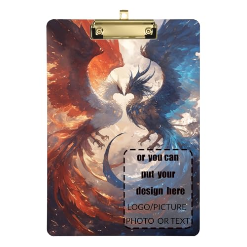 Rote und blaue Eis- und Feuer-Phönix-Klemmbrett, Kunststoff, für Lehrer, Muss für Klassenzimmer, Größe 22,9 x 30,5 cm Rote und blaue Eis- und Feuer-Phönix-Klemmbrett, Kunststoff, für Lehrer, Muss für Klassenzimmer, Größe 22,9 x 30,5 cm von tplaotee