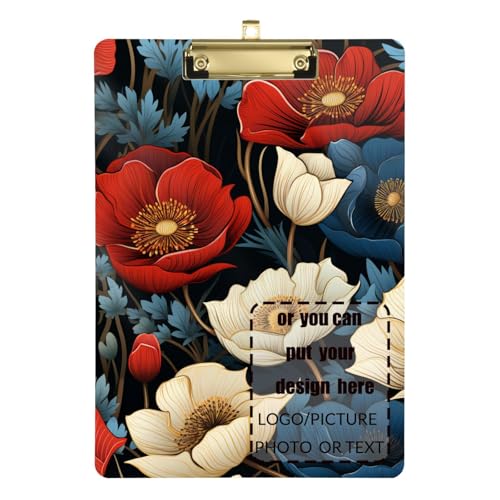 Rote und weiße Maismohnblume, personalisierbar, Krankenschwester-Klemmbrett, Hartbrett für Fußball-LKW-Fahrer, Größe 22,9 x 30,5 cm Rote und weiße Maismohnblume, personalisierbar, Krankenschwester-Klemmbrett, Hartbrett für Fußball-LKW-Fahrer, Größe 22,9 x 30,5 cm von tplaotee