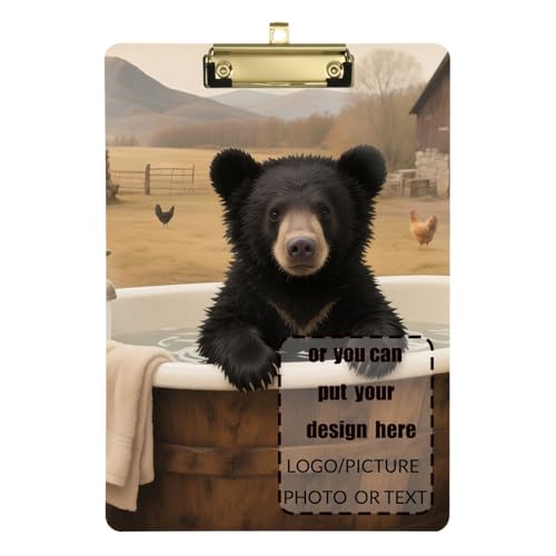 Schwarzer Bär in der Badewanne, individuelle Klemmbretter, Großpackung, transparent, für Klemmbrett, Lehrer, Größe 22,9 x 30,5 cm Schwarzer Bär in der Badewanne, individuelle Klemmbretter, Großpackung, transparent, für Klemmbrett, Lehrer, Größe 22,9 x 30,5 cm von tplaotee