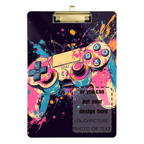 Videospiel-Joystick, personalisierbares Klemmbrett für Schule, Hartboard für Fußball, Softball, Coaching, Größe 22,9 x 30,5 cm von tplaotee