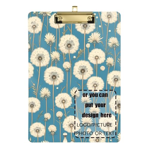 Weiße Löwenzahn-Blume, Retro, Vintage, viktorianisch, personalisierbar, Ordner mit Klemmbrett innen, transparent, für Krankenschwestern, Heimunternehmer, Größe 22,9 x 30,5 cm Weiße Löwenzahn-Blume, Retro, Vintage, viktorianisch, personalisierbar, Ordner mit Klemmbrett innen, transparent, für Krankenschwestern, Heimunternehmer, Größe 22,9 x 30,5 cm von tplaotee