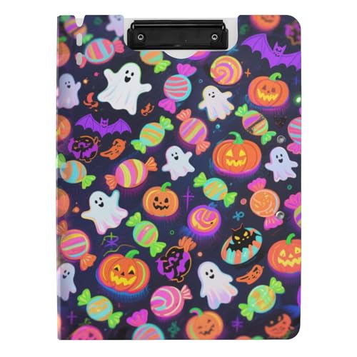Zusammenklappbares Klemmbrett "Happy Halloween", bunt, Süßigkeitengeister, A4-Klemmbrett mit Ordner, doppelte Metall-Clips, Stifthalter, Schul-Klemmbrett mit Abdeckung Zusammenklappbares Klemmbrett "Happy Halloween", bunt, Süßigkeitengeister, A4-Klemmbrett mit Ordner, doppelte Metall-Clips, Stifthalter, Schul-Klemmbrett mit Abdeckung von tplaotee