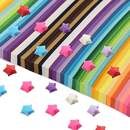 1350 Stück Regenbogenpapier, 27 Farben Origami Papier, Papierstreifen Zum Basteln, Sterne Origami Papier, Diy Geburtstagsgeschenk, Origami Papier Zum Schreiben Von SegenssprüChen FüR Freunde, Familie von trabag