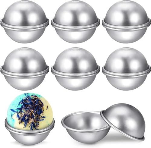 16 Stücke Badebomben Selber Machen - 7cm DIY Badebomben Formen Bath Bomb Molds Kit, Aluminium Badekugeln Form Seifenform Molds, Seife Selber Machen Kinder (8 Sets) von trabag