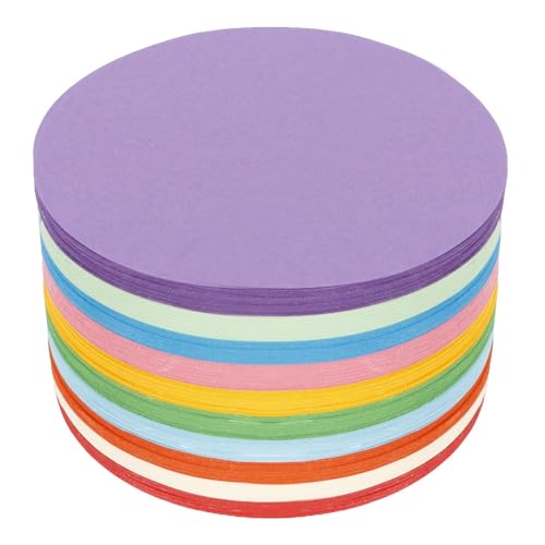 500 Blatt Moderationskarten Rund, 10cm Moderationskarten Set, Origami Papier Rund, 10 Farben Bastelpapier Bunt, Metaplankarten Rund für Büro Schule Präsentation Und Moderation, Vortrag von trabag
