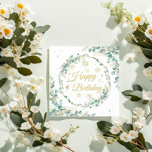 60 Stück Happy Birthday Servietten Eukalyptus - Servietten Eukalyptus Grün, Servietten Hochzeit, Grün Vintage Eukalyptus Papierserviette, Servietten Grün für Junge Mädchen Geburtstag Party Deko 60 Stück Happy Birthday Servietten Eukalyptus - Servietten Eukalyptus Grün, Servietten Hochzeit, Grün Vintage Eukalyptus Papierserviette, Servietten Grün für Junge Mädchen Geburtstag Party Deko von trabag