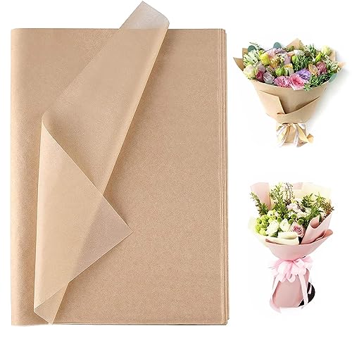 72 Blatt Seidenpapier Verpackungsmaterial, 50 X 70cm Braun Seidenpapier Verpackungsmaterial, Seidenpapier Zum Verpacken für Blumenstrauß Verpackung, Pompon Verpackung, Diy Geschenkdekoration von trabag