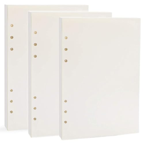 A5 Linie Papier,A5 Refill Papier [180 Blatt/360 Seiten], 6 Löcher Lose Blätter, Refill Papier, Nachfüllpapier für Filofax A5, Ringbücher, Notizen, Skizze, Einsätze (Blanko) von trabag