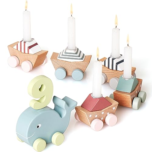 trand Holz-Geburtstagszug für unvergessliche Momente - Skandinavisches Design - Kindergeburtstag Tischdeko von trand