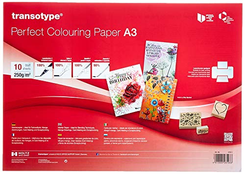 Perfect Colouring Paper, Markerpapier DIN A3, 250 g/qm, 10 Blatt, für Farbverläufe, Manga-Zeichnungen, Card-Making und Scrapbooking, geeignet für Laserdrucker von Copic