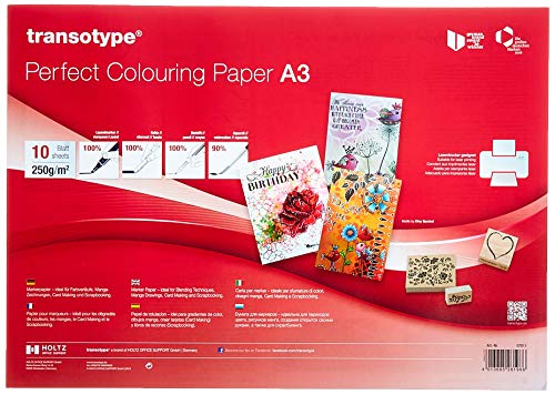 transotype Perfect Colouring Paper, Markerpapier DIN A3, 250 g/qm, 10 Blatt, für Farbverläufe, Manga-Zeichnungen, Card-Making und Scrapbooking, geeignet für Laserdrucker transotype Perfect Colouring Paper, Markerpapier DIN A3, 250 g/qm, 10 Blatt, für Farbverläufe, Manga-Zeichnungen, Card-Making und Scrapbooking, geeignet für Laserdrucker von transotype