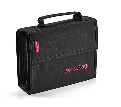 transotype senseBag Wallet schwarz für 36 Marker, schwarze Tasche aus abwaschbaren Polyestergewebe, mit 24 abgenähten Stiftfächern von transotype