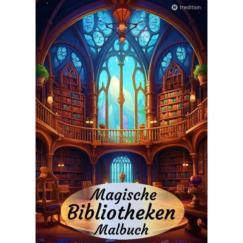 Magische Bibliotheken Fantasy Malbuch Fantasiewelt Bücher - Ausmalbilder Für Stressabbau Und Achtsamkeit Magische Sammlung Von Fantasy-Welten Rund Um von tredition