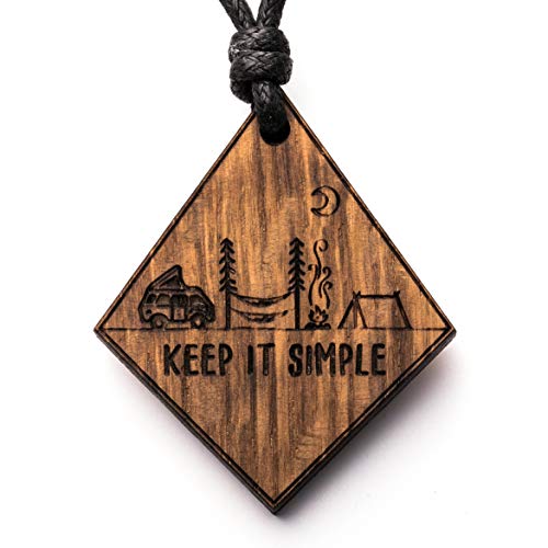 treeforce Keep it Simple Van Holzkette, Halskette, Schlüsselanhänger oder Auto- Anhänger 3 in 1 DIY Schmuck, Handmade, nachhaltig und vegan aus Holz von treeforce