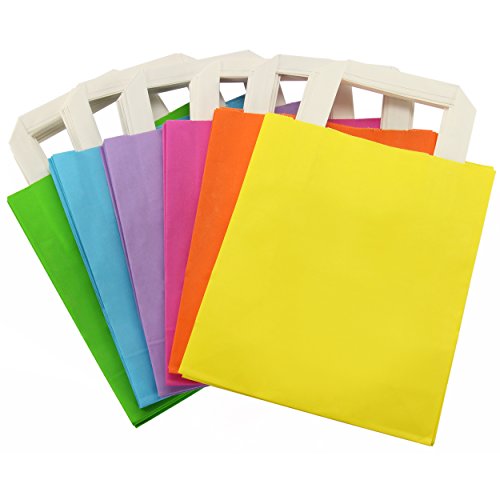 Papiertragetaschen 36 Stück 6 Farben Papiertüten ca. 18x22x8 cm Papiertaschen Geschenkstüten von trendmarkt24