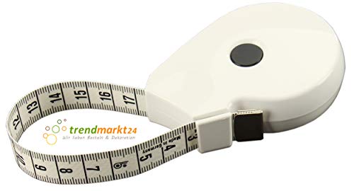 Rollmaßband 150 cm weiß Bodymaßband Körpermaßband Made in Germany Rollmaß zum Nähen 1,5 m von trendmarkt24