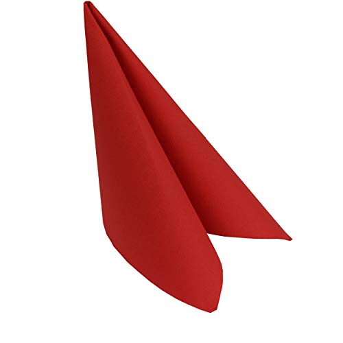 trendmarkt24 Premium-Servietten rot Tissue 40x40cm groß 50 Stück hochwertige Qualität von trendmarkt24