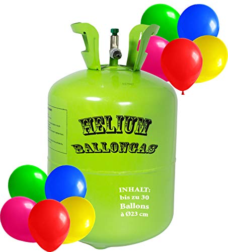 trendmile Premium Heliumflasche XL Ballongas für bis zu 30 Luftballons à 23cm - Helium Gas Ballons (1x Ballongas) von trendmile