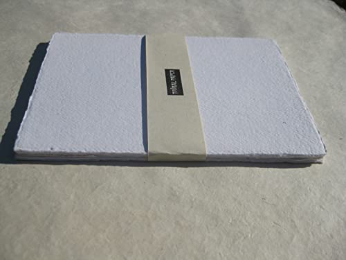 handgeschöpftes Büttenpapier Aquarellpapier A5 10 Bogen/Set extrastark 300g/m² naturweiss BaumwollLinters (AQ305v2) von tribal paper