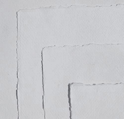 handgeschöpftes Büttenpapier Aquarellpapier A6 10 Bogen/Set mattes Finish weiß 225g/m² BaumwollLinters (AM226v4) von tribal paper