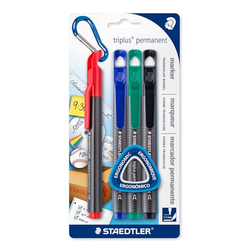 Staedtler Triplus Permanentmarker kleine Rundspitze Blistercard of 4 sortiert von triplus permanent marker