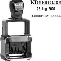 trodat Datumstempel mit Text individualisierbar 5430 selbstfärbend schwarz Logo möglich, 1 St. -  Direkt online personalisieren von trodat