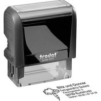 trodat Textstempel, individualisierbar printy 4913 selbstfärbend schwarz mit Logo von trodat