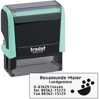 trodat Textstempel, individualisierbar printy 4913 selbstfärbend schwarz mit Logo von trodat