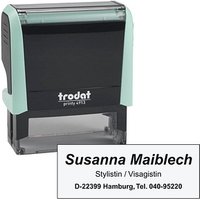 trodat Textstempel, individualisierbar printy 4913 selbstfärbend schwarz ohne Logo von trodat