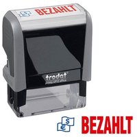 trodat Textstempel "Bezahlt" printy 4912 office selbstfärbend blau, rot von trodat