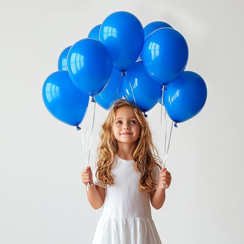 TROOKEE 100 Luftballons, blau, hergestellt in Spanien, 31 cm, biologisch abbaubar, Latex-Luftballons, Dekoration für Geburtstag, Babyparty, Party, Hochzeit, Weihnachten, Kommunion, Karneval, Taufe von trookee
