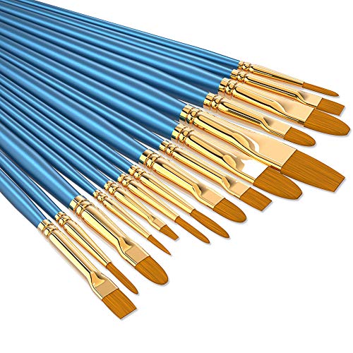 50 Pinselset Malen Schule Künstlerpinsel Set Premium Nylon Pinsel für Aquarell Acryl Ölgemälde Professional Painting Kits Blau von tropicalboy