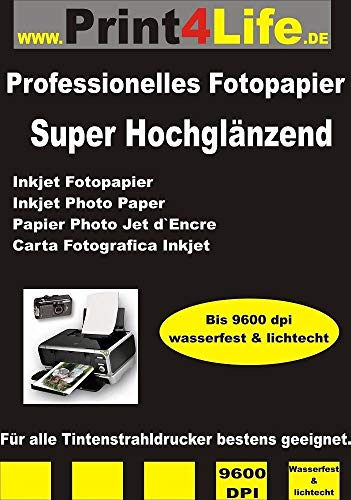 Premium 50 Blatt SUPER Hochglänzendes Fotopapier DIN A4 115g /m²; Professionelle Ausdrucke mit brillianter Farbwiedergabe für Tintenstrahldrucker von trucol