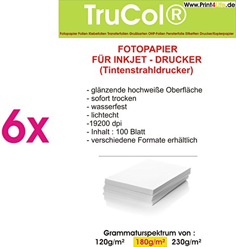 P4L – 600 Blatt Fotopapier Photopapier 180g hochglänzend A4 von trucol
