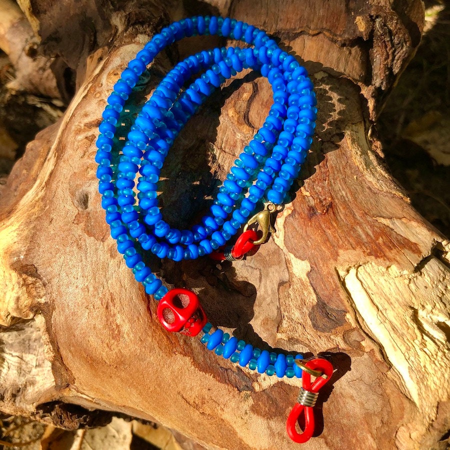 Brillenkette "Skull - Neon Blue" Brillenkette "Skull - Neon Blue" von trudiloves