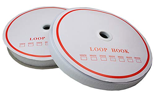 Klettband zum Aufnähen 25 Meter, 30mm Breit (Weiß, 25 meter Flausch & 25 meter Haken) von tukan-tex