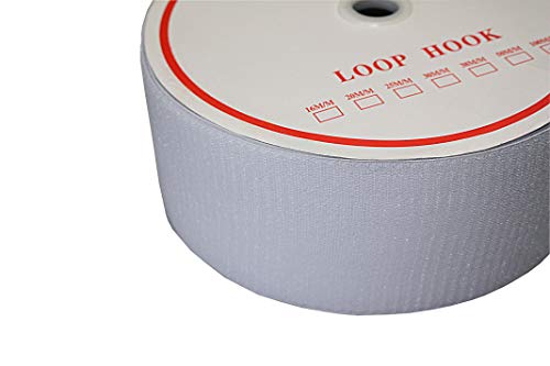 tukan-tex-de Klettband zum Aufnähen 25 Meter, 50mm Breit (Weiß, 25 Meter Haken) (0,48€ / Meter) von tukan-tex