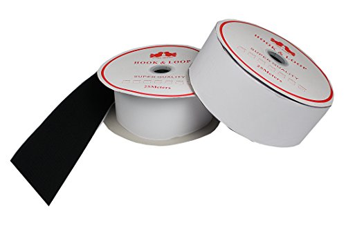 tukan-tex Klettband Selbstklebend 25 Meter, 100 mm Breit Selbstklebend (Schwarz, 25 Meter Flausch) von tukan-tex