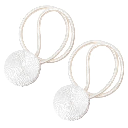 tulkdexi Magnetische Vorhang-Raffhalter, starke magnetische Vorhang-Clips, 2 Stück, magnetische Vorhangschnallen, Polyester, rundes Design, Raffhalter für Wohnzimmer, Schlafzimmer, Weiß tulkdexi Magnetische Vorhang-Raffhalter, starke magnetische Vorhang-Clips, 2 Stück, magnetische Vorhangschnallen, Polyester, rundes Design, Raffhalter für Wohnzimmer, Schlafzimmer, Weiß von tulkdexi