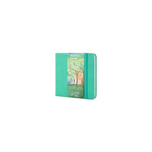 tumuarta Aquarell Skizzenbuch, 300g, 25% Baumwolle, 14x14CM, 24 Blatt, 48 Seiten, Feinkorn, Säurefrei, Aquarellbuch, Künstlerpapier Aquarellpapier Block Ideal für Aquarell,Acryl (Blau, 14x14 CM) von tumuarta