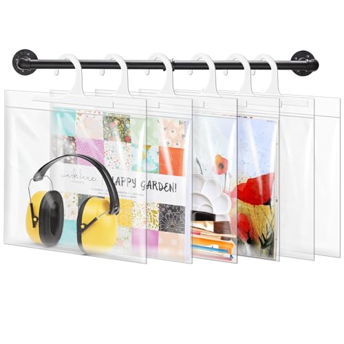 30,5 x 30,5 cm hängende Aufbewahrungstaschen, Kopfhörer-Aufbewahrungstaschen, großer Haken, transparente Plastiktüten für Klassenzimmer, Bibliothek und Apotheke, 24 Stück 30,5 x 30,5 cm hängende Aufbewahrungstaschen, Kopfhörer-Aufbewahrungstaschen, großer Haken, transparente Plastiktüten für Klassenzimmer, Bibliothek und Apotheke, 24 Stück von tutata