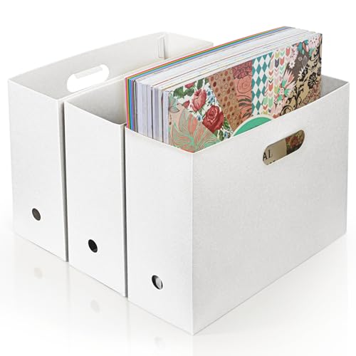 tutata Faltbarer Scrapbook-Papier-Organizer, 30,5 x 30,5 cm, Sammelalbum, Papieraufbewahrung, Kunststoff, weiß, 3 Stück TBK0026-3B von tutata